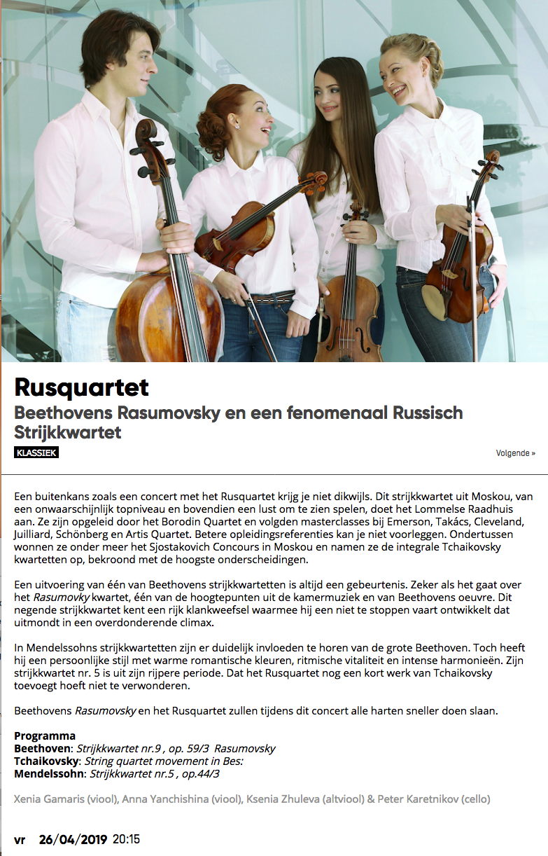 Concert Rusquartet.